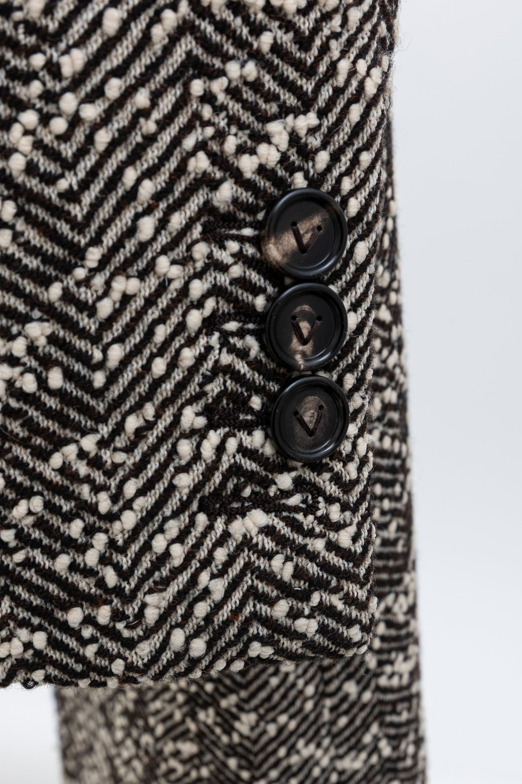 Single Breasted Boucle Fabric Coat