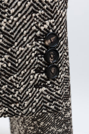 Single Breasted Boucle Fabric Coat
