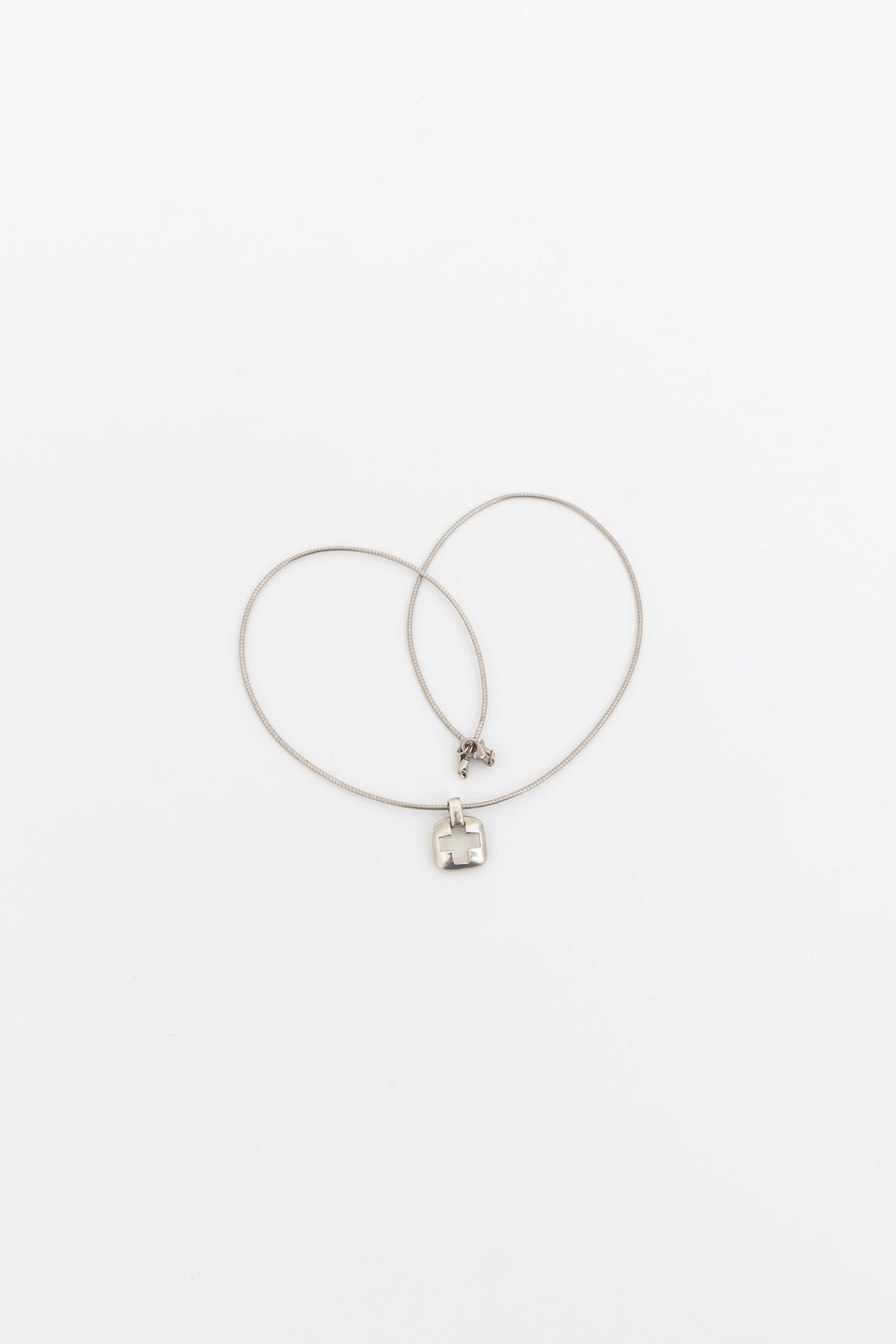 Tiffany & Co. Sterling Silver Cut Out Cross Pendant Necklace
