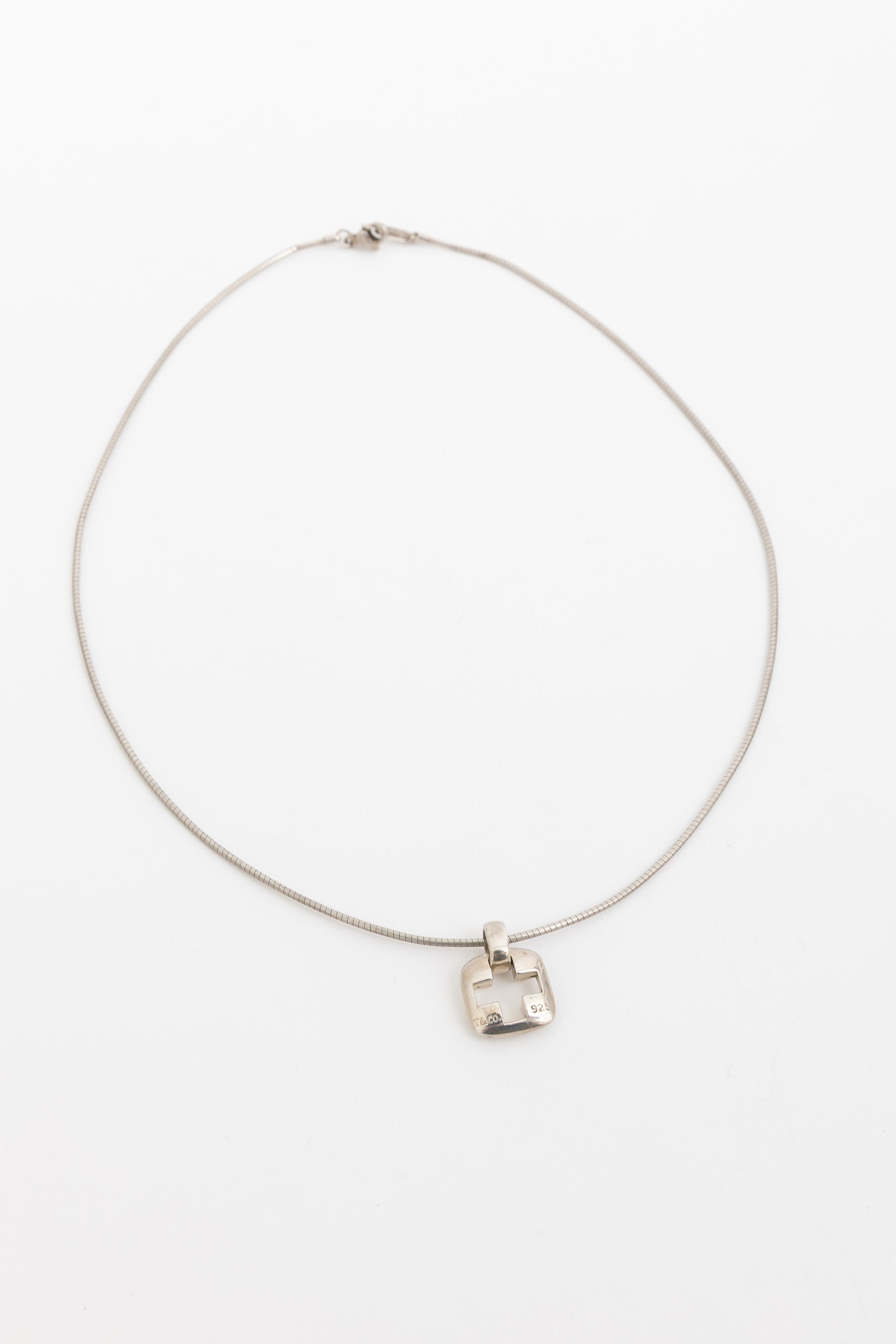 Tiffany & Co. Sterling Silver Cut Out Cross Pendant Necklace