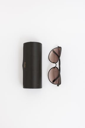 Cartier Black Oversized Round Cat Eye Sunglasses