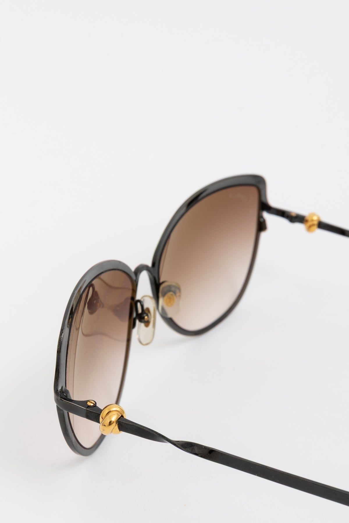 Cartier Black Oversized Round Cat Eye Sunglasses