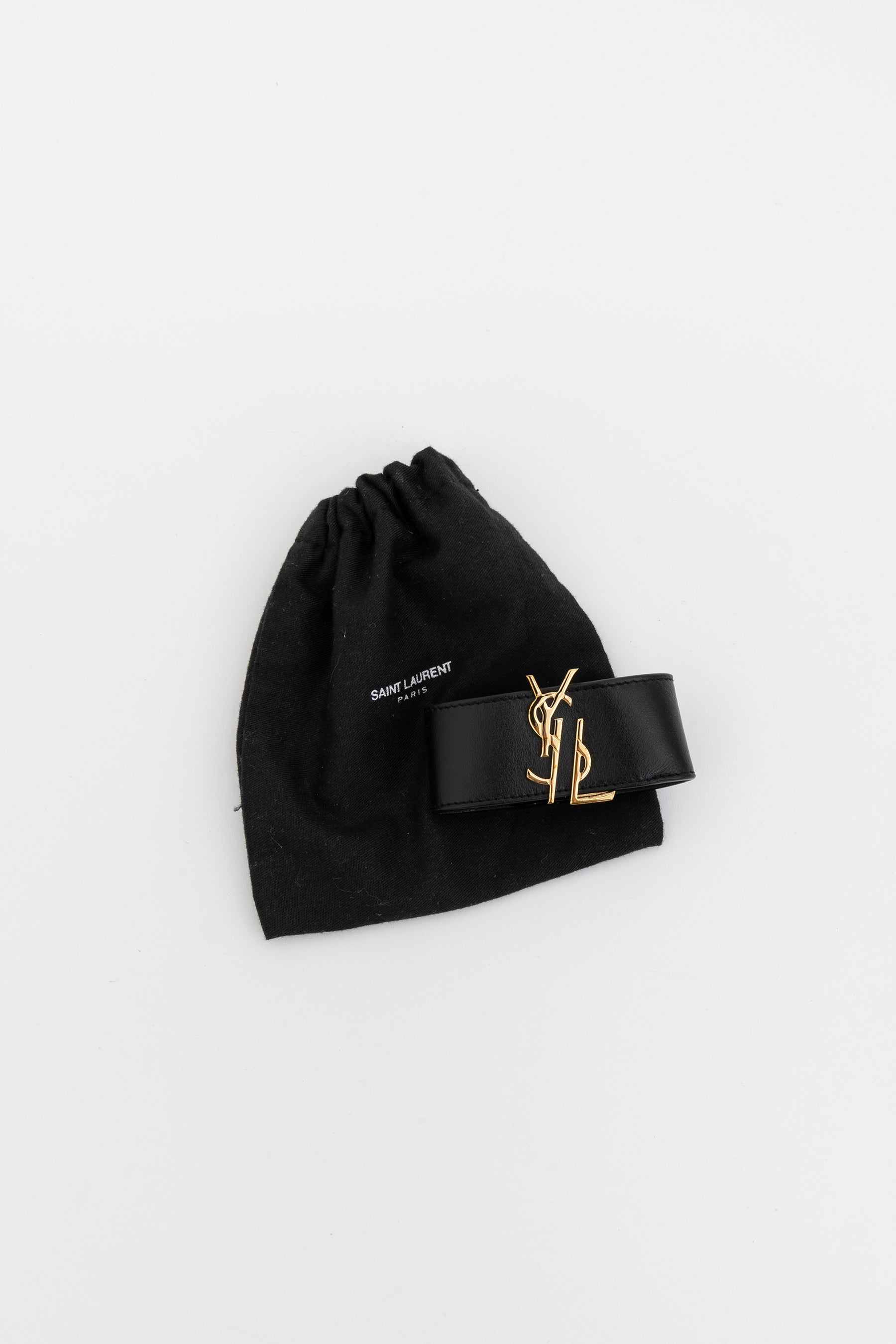 YSL Cassandre Monogram Leather Cuff