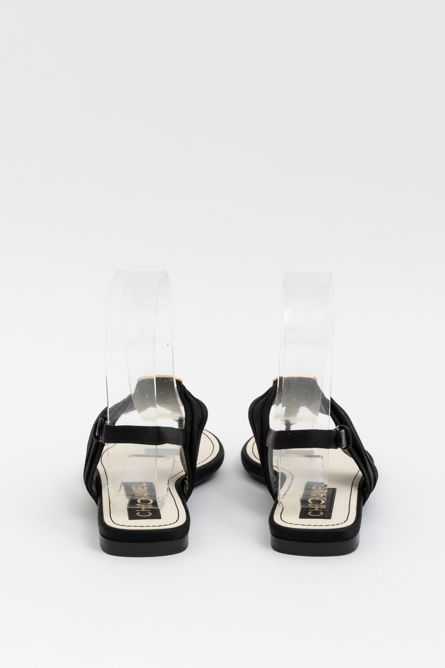Crystal Logo T-Strap Sandals