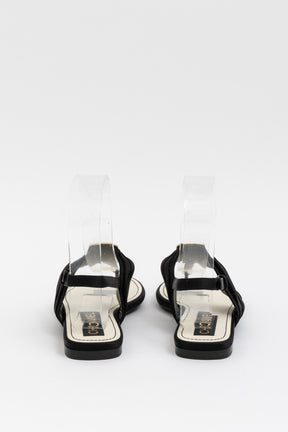 Crystal Logo T-Strap Sandals