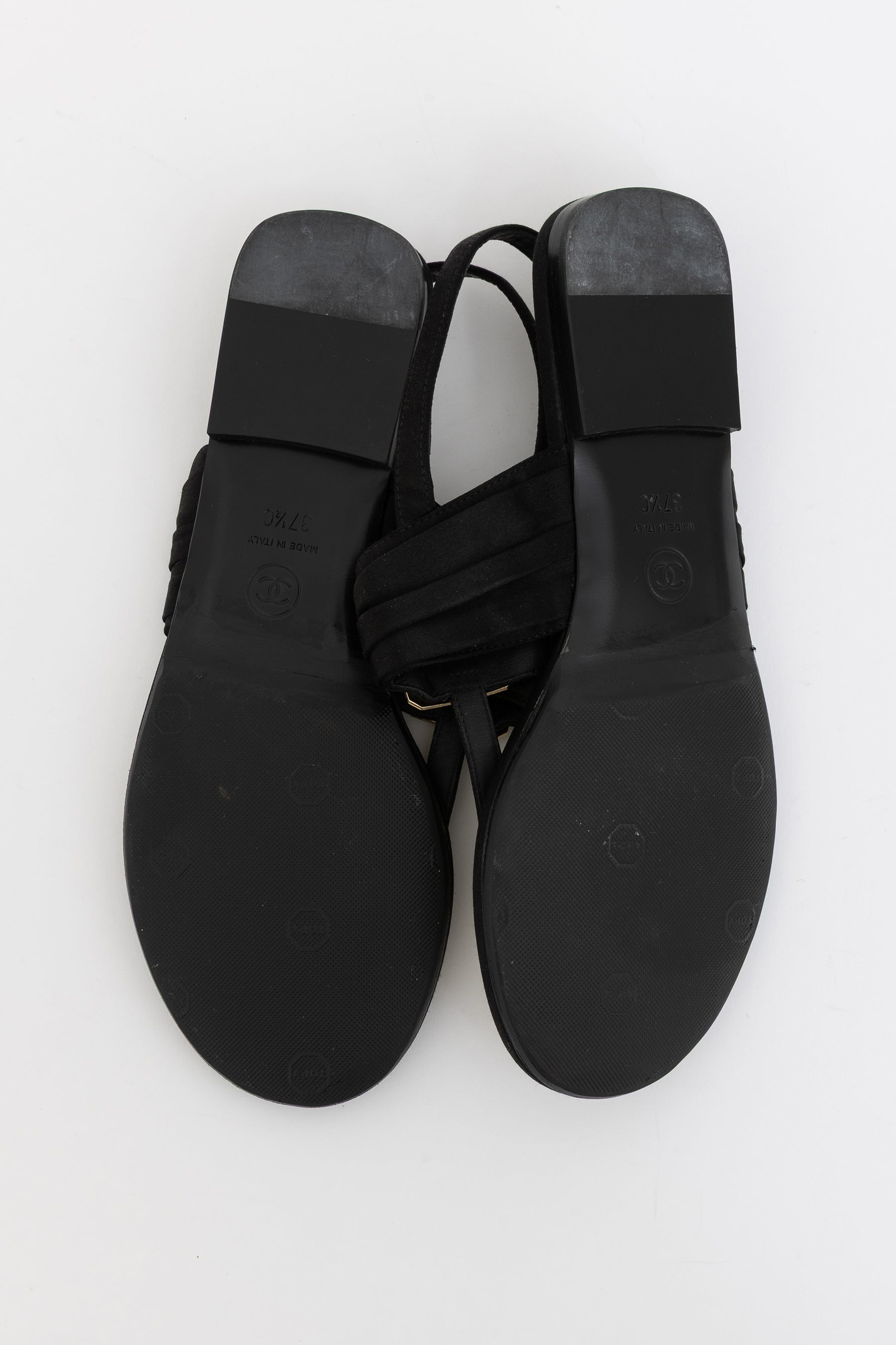 Crystal Logo T-Strap Sandals