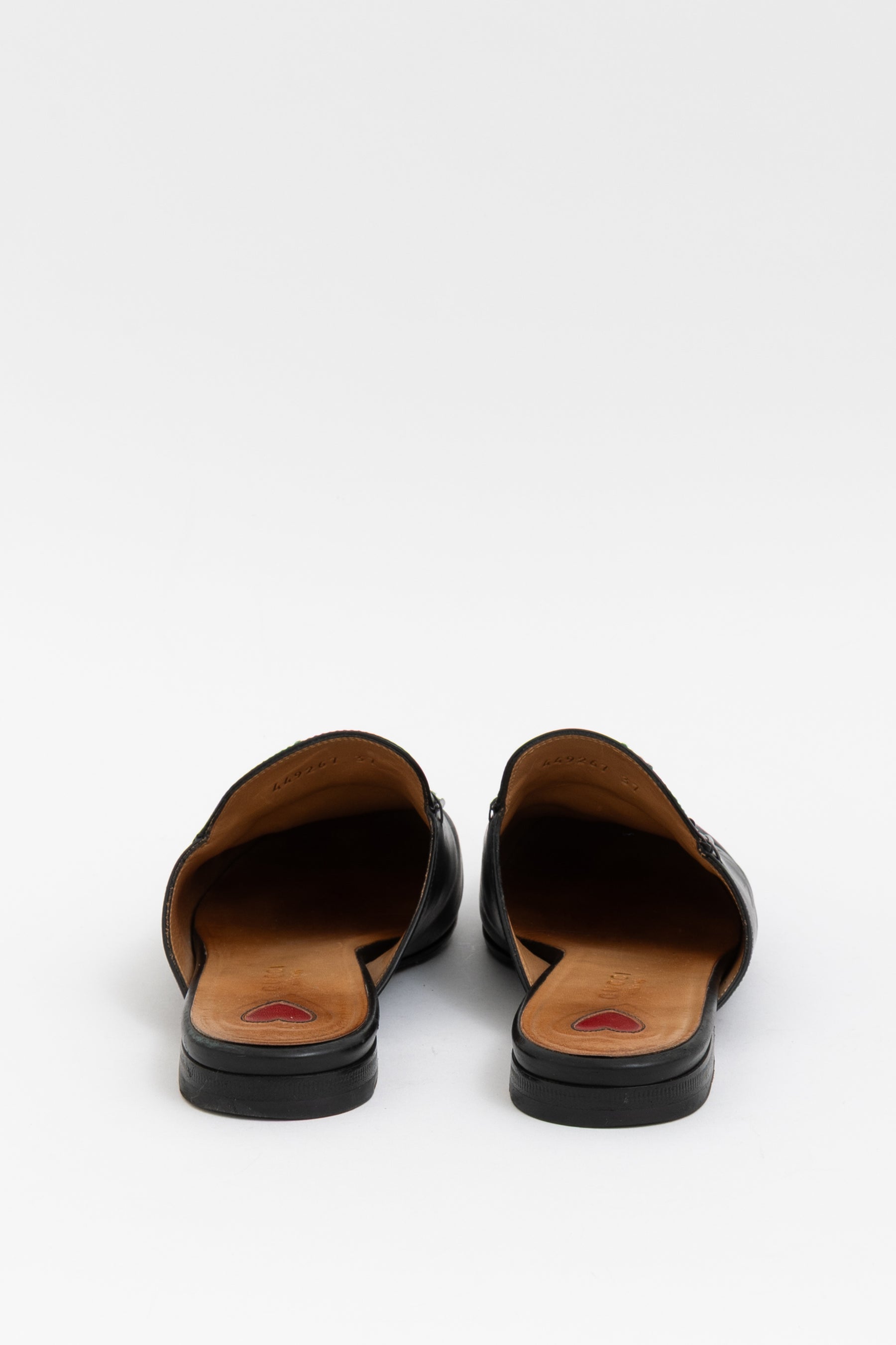 Rose Embroidered Princetown Horsebit Flat Mules