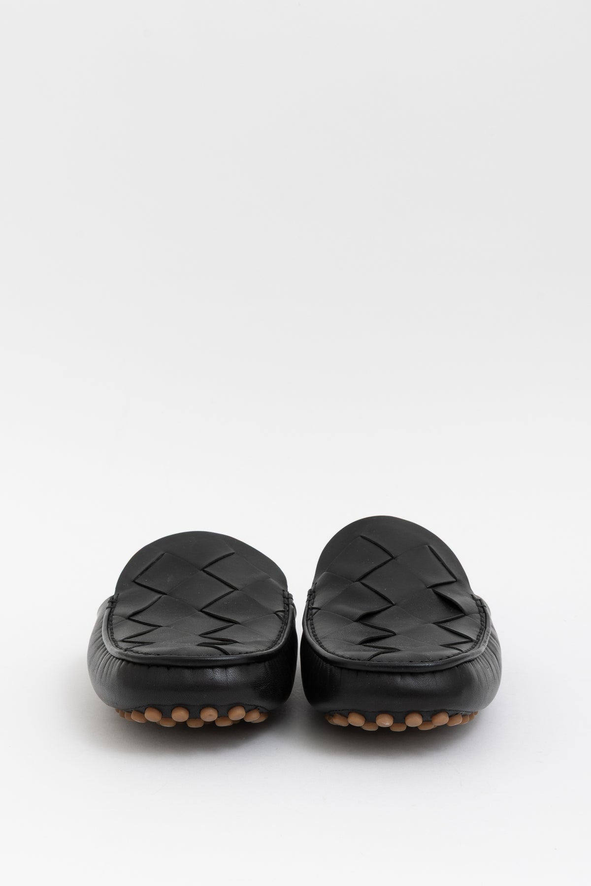 Intrecciato Leather Backless Loafers