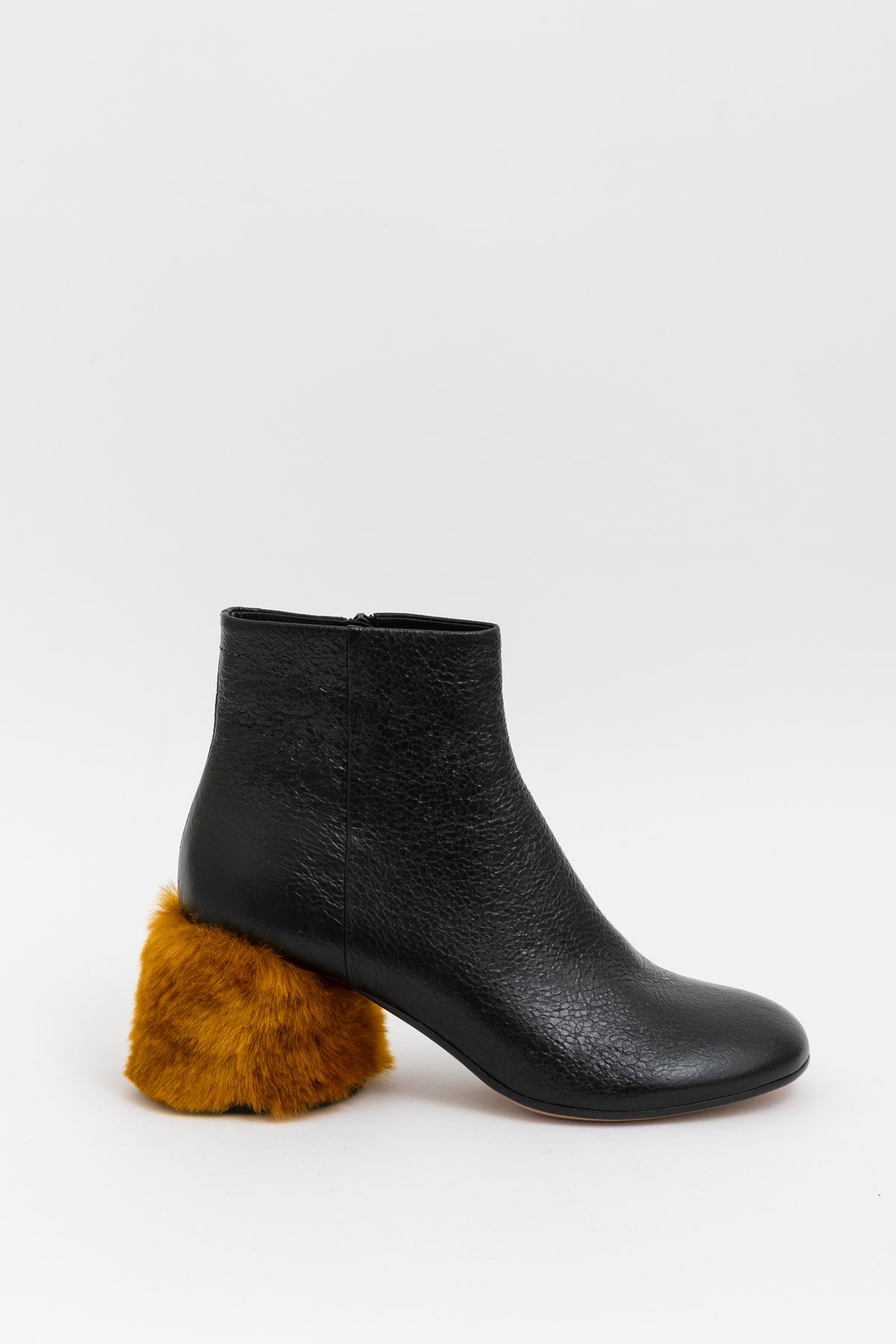 MM6 Faux-Fur Heeled Ankle Boots