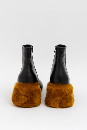 MM6 Faux-Fur Heeled Ankle Boots
