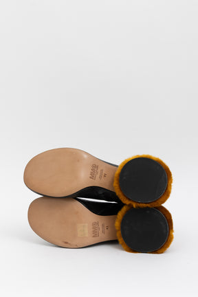 MM6 Faux-Fur Heeled Ankle Boots