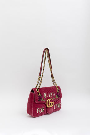 Blind for Love Embroidered Medium GG Marmont Shoulder Bag