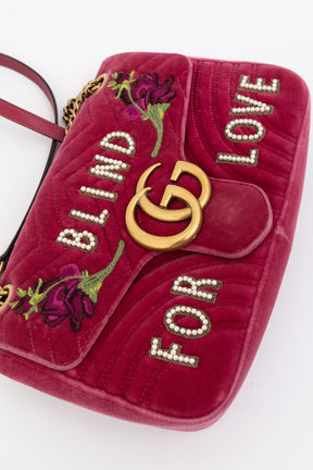 Blind for Love Embroidered Medium GG Marmont Shoulder Bag