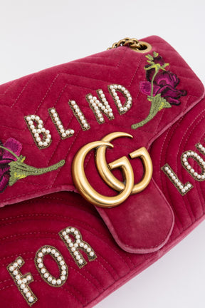 Blind for Love Embroidered Medium GG Marmont Shoulder Bag