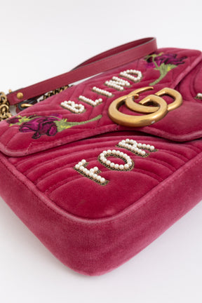 Blind for Love Embroidered Medium GG Marmont Shoulder Bag