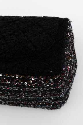 Quilted Shearling and Fantasy Tweed Medium Classic Single Flap