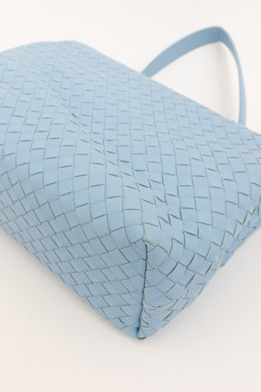 Bottega Veneta Blue Intrecciato Leather Olimpia Shoulder Flap Bag
