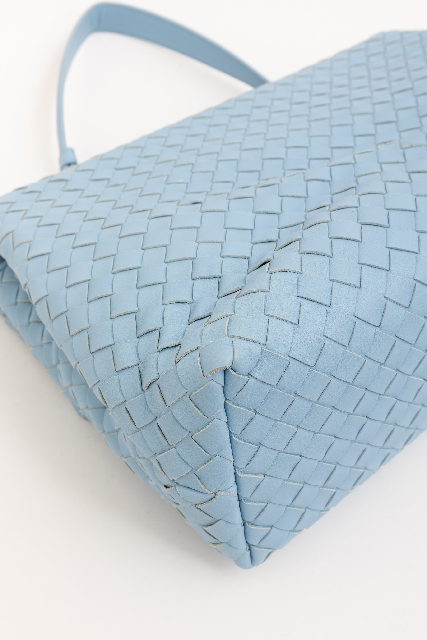 Bottega Veneta Blue Intrecciato Leather Olimpia Shoulder Flap Bag