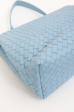 Bottega Veneta Blue Intrecciato Leather Olimpia Shoulder Flap Bag