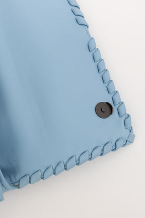 Bottega Veneta Blue Intrecciato Leather Olimpia Shoulder Flap Bag