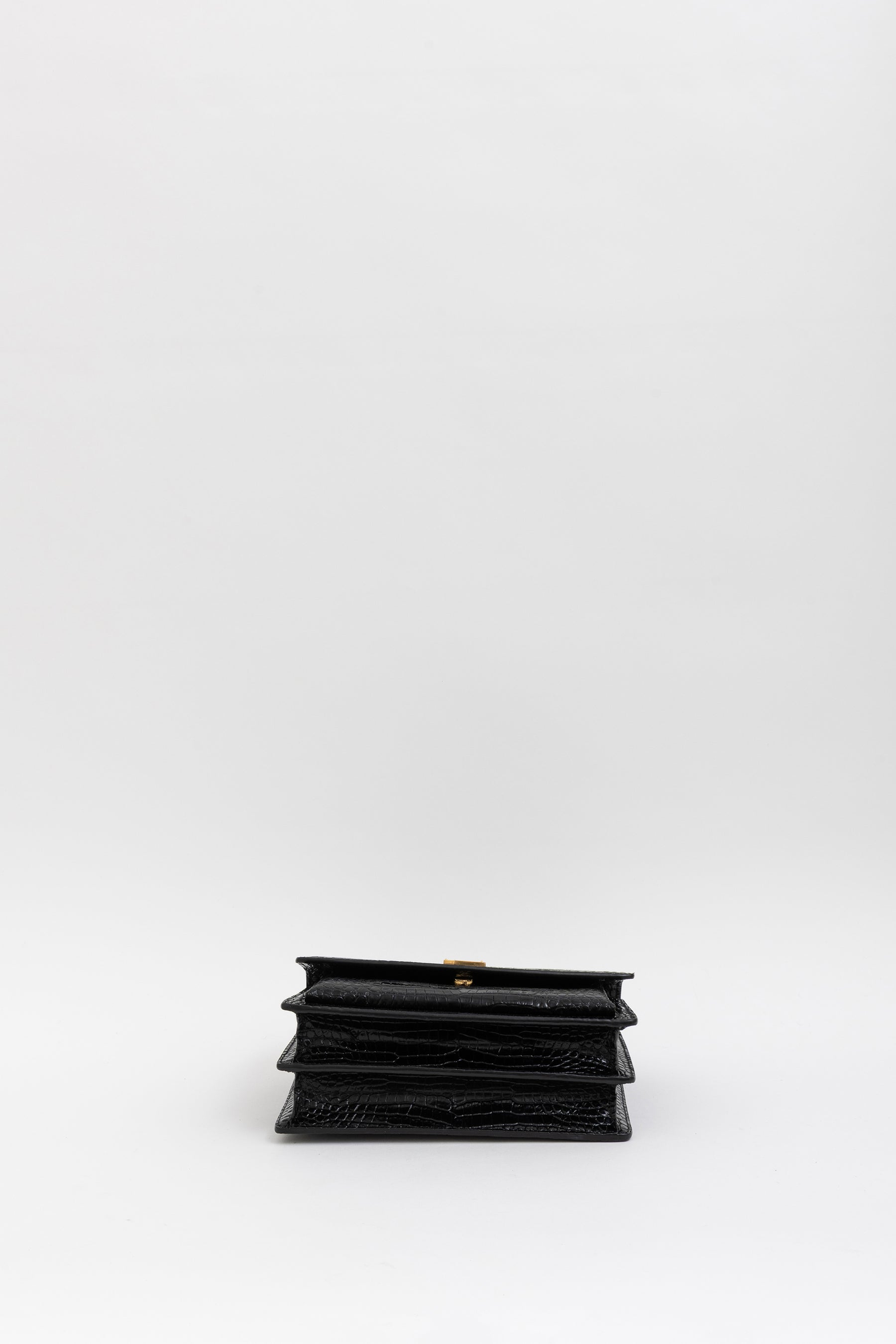 Sunset Medium Croc-Embossed Leather Shoulder Bag