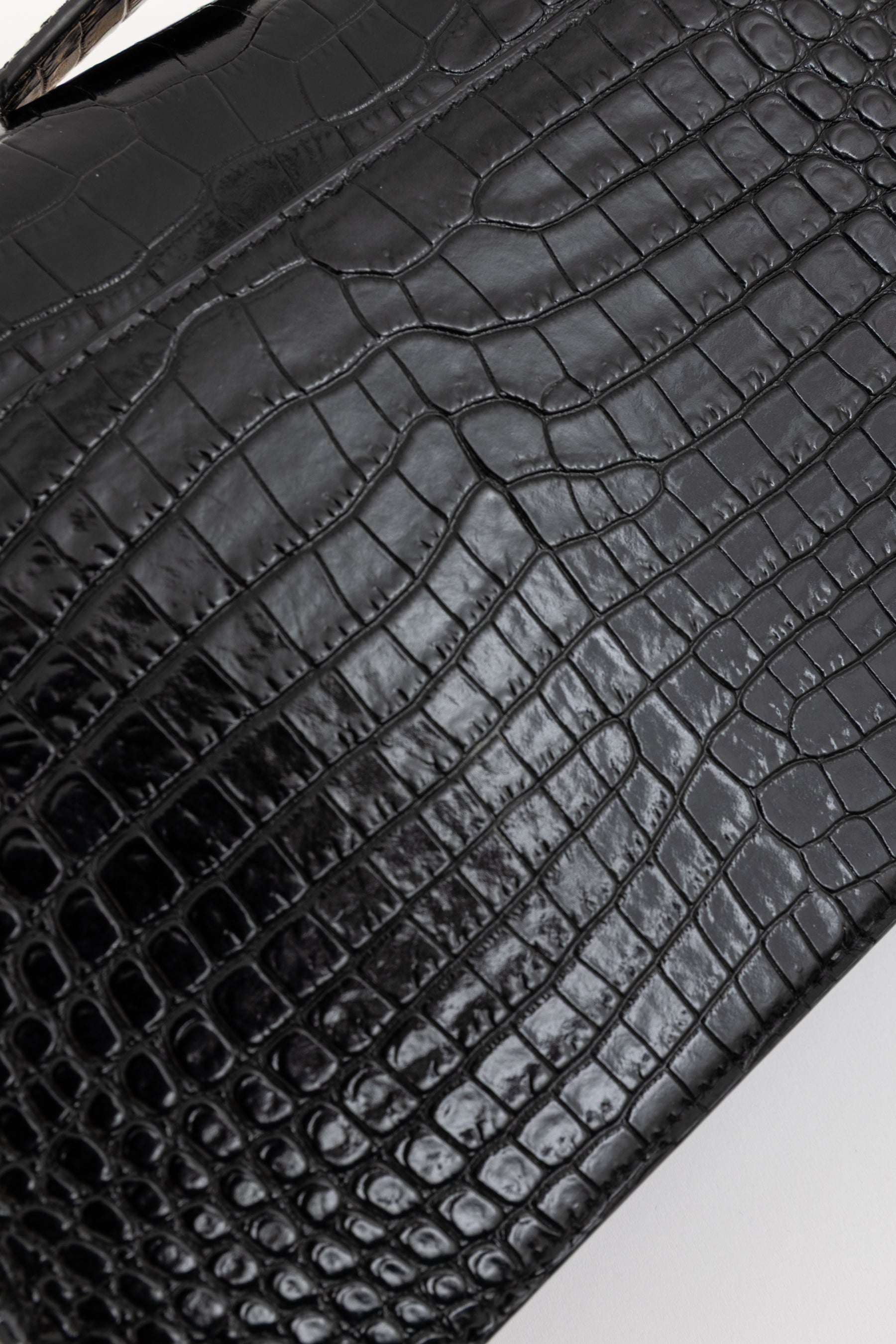 Sunset Medium Croc-Embossed Leather Shoulder Bag