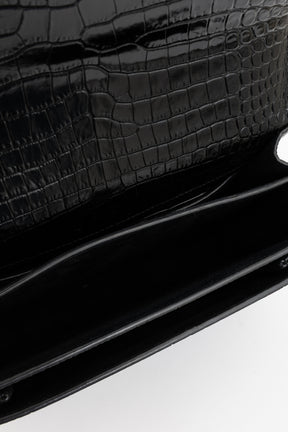 Sunset Medium Croc-Embossed Leather Shoulder Bag