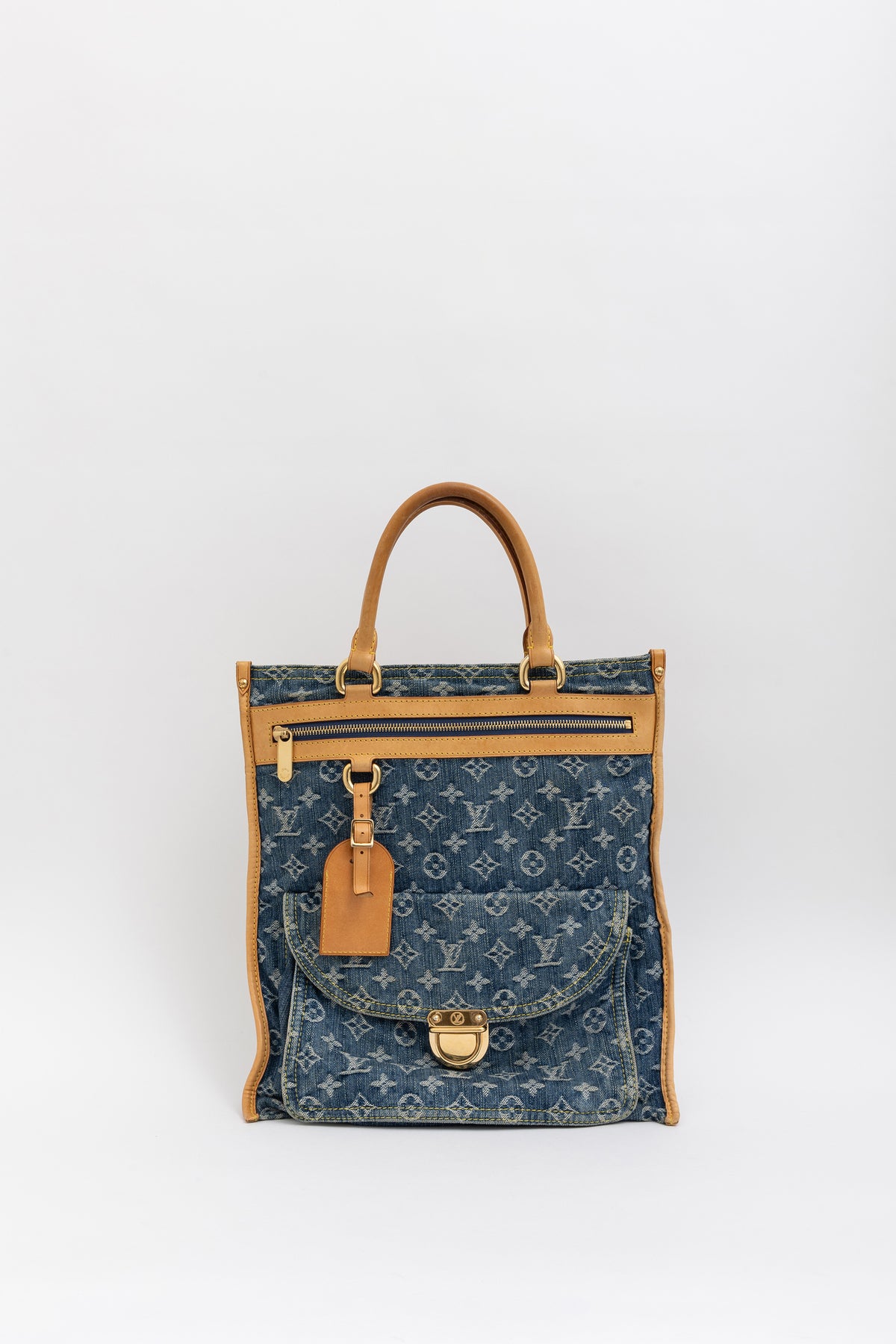 Monogram Shopper Denim Tote