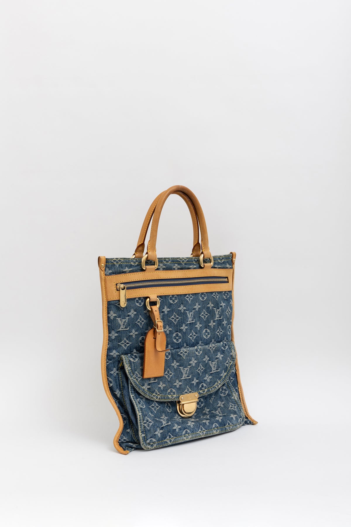 Monogram Shopper Denim Tote