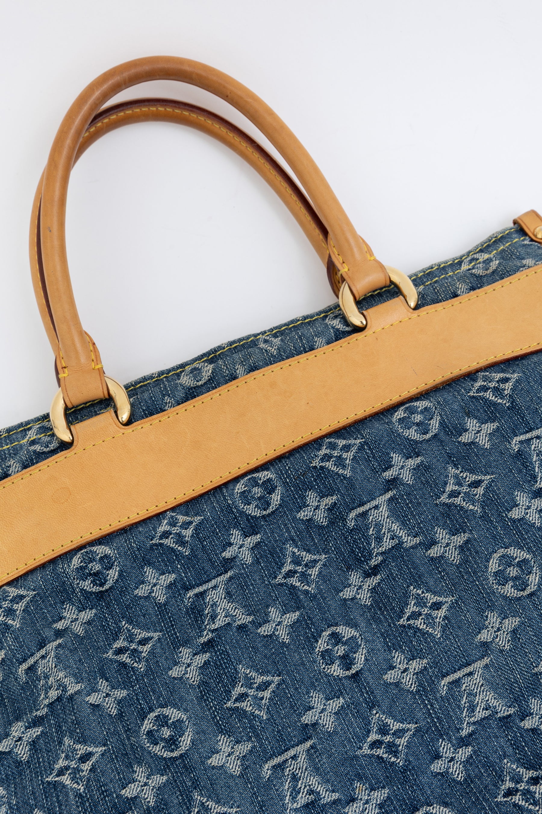 Monogram Shopper Denim Tote