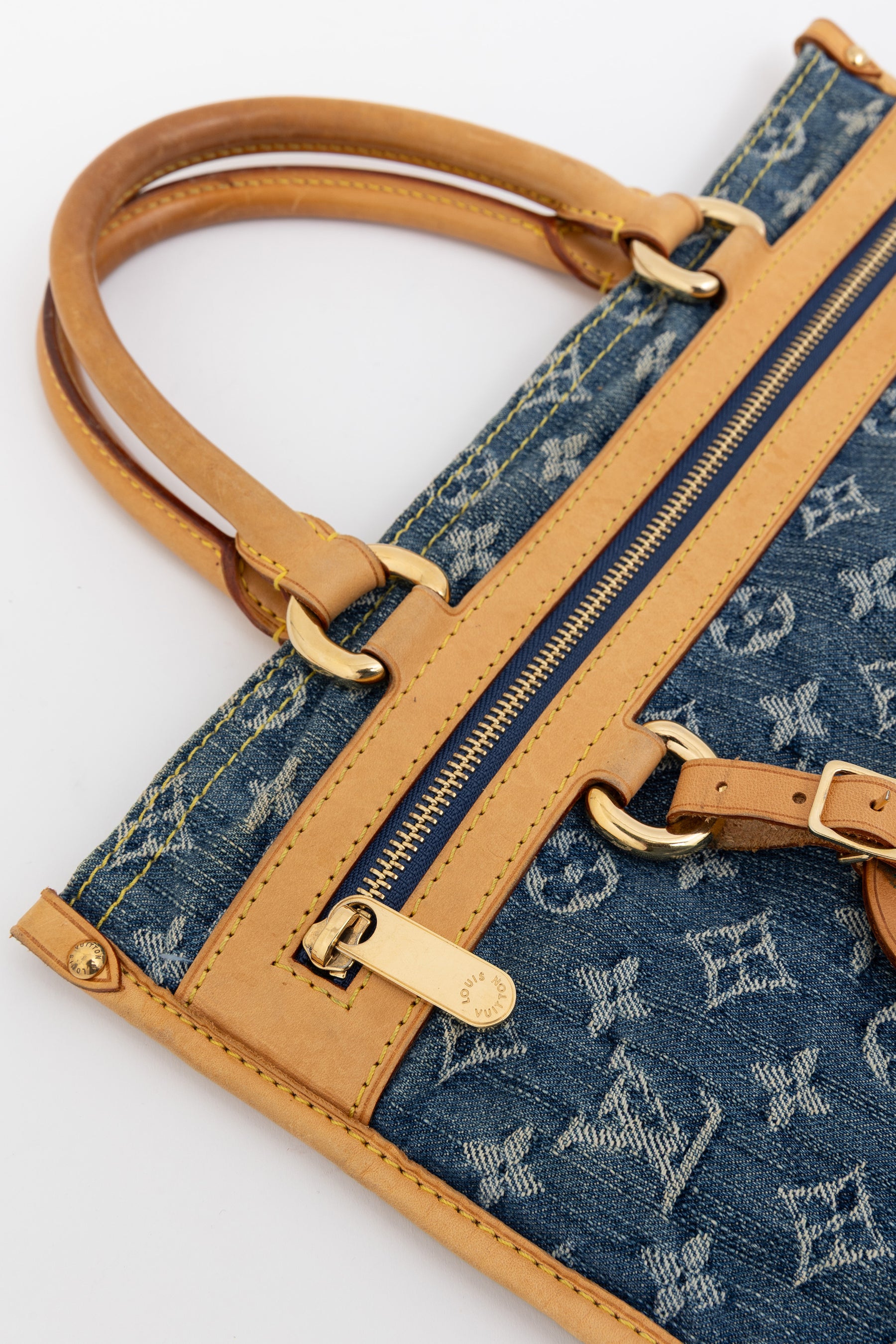 Monogram Shopper Denim Tote