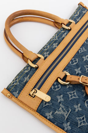 Monogram Shopper Denim Tote