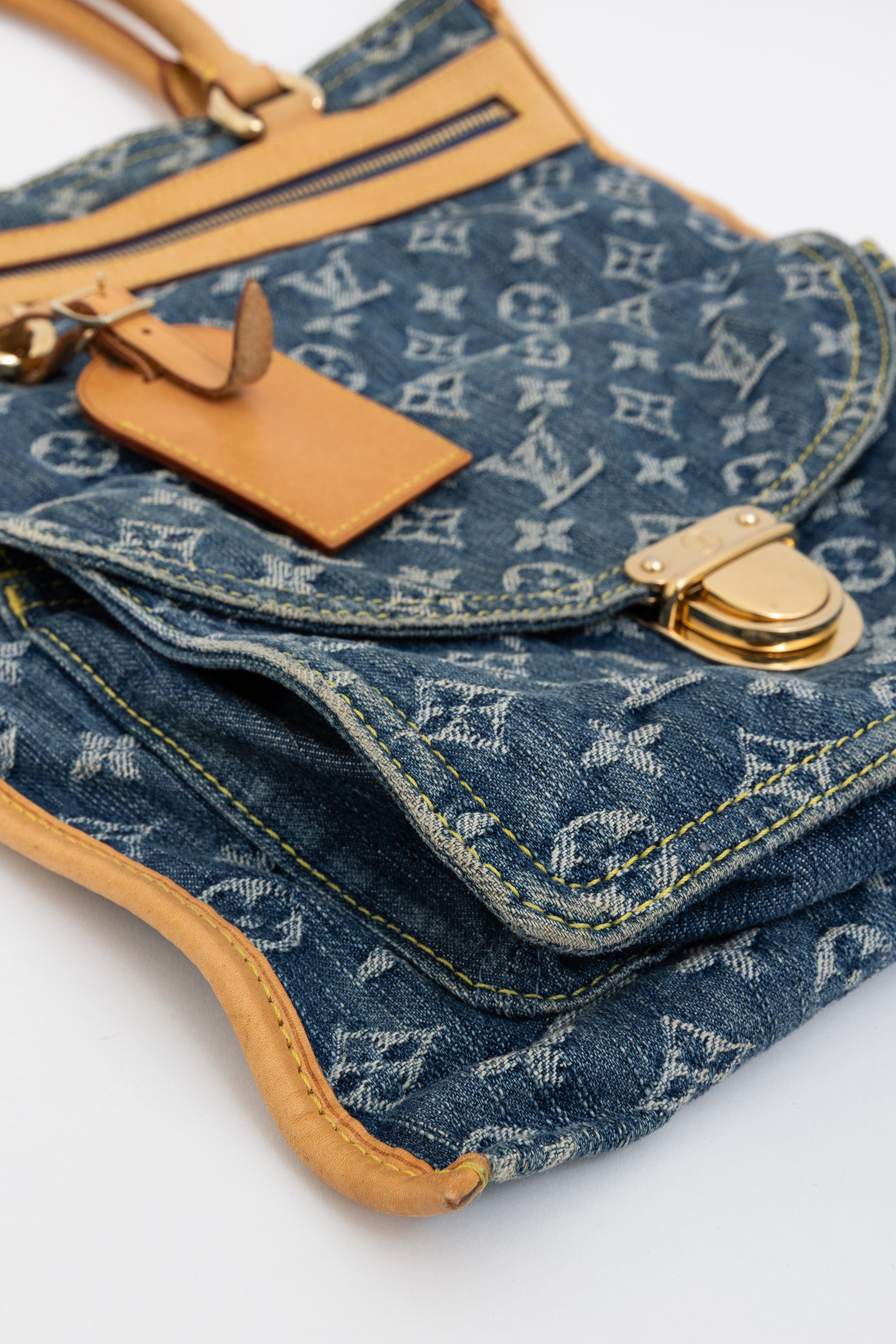 Monogram Shopper Denim Tote