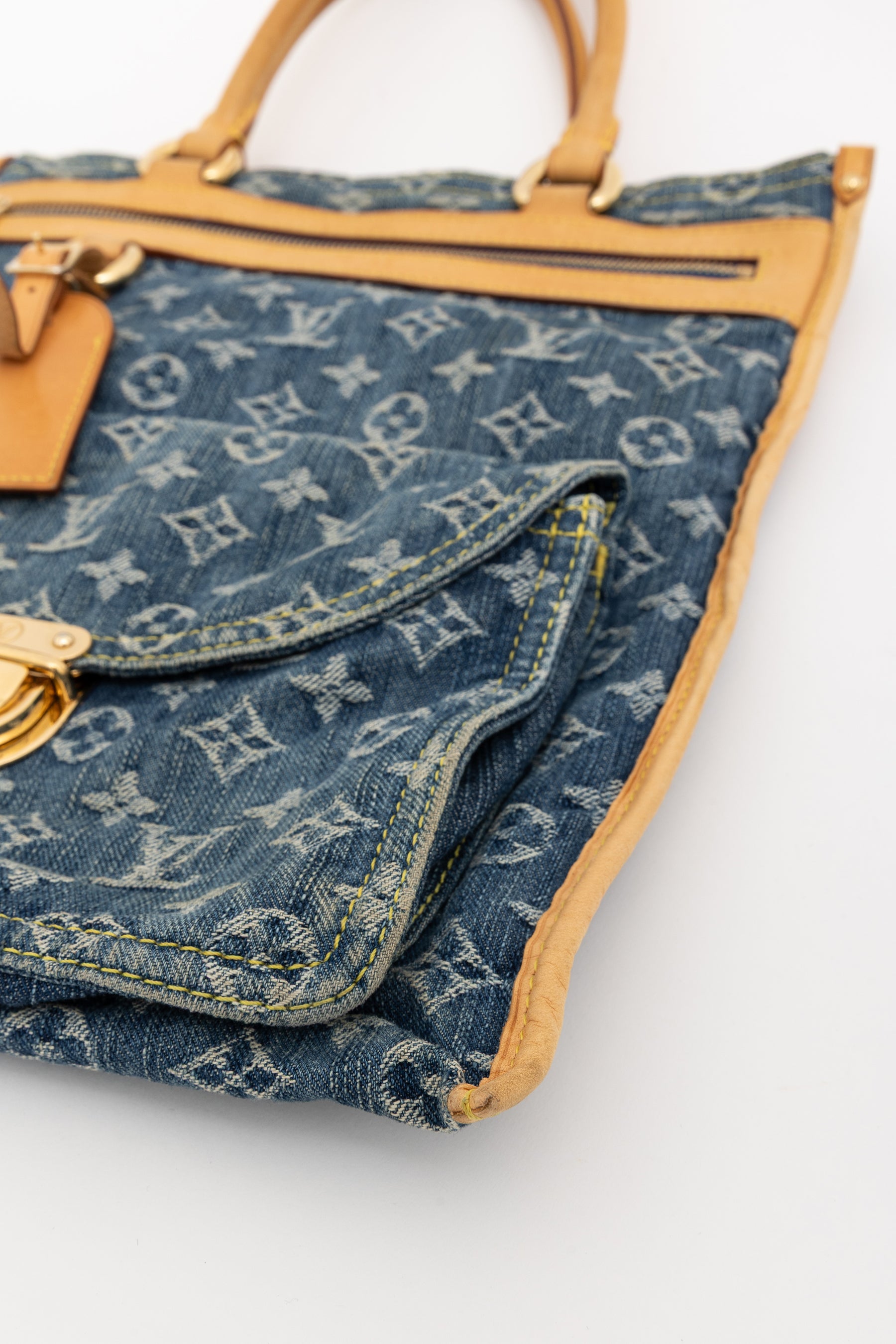 Monogram Shopper Denim Tote