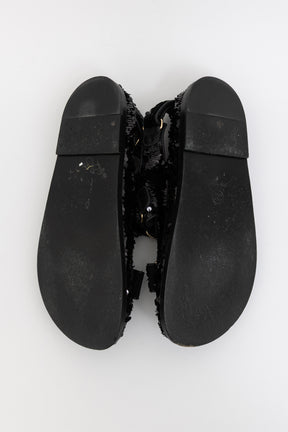 Interlocking CC Logo Slingback Sequinned Dad Sandals