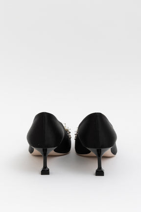 Crystal and Pearl-Embellished Pointed-Toe Pumps