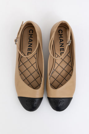 Two Tone Mary Jane Ballet Flats