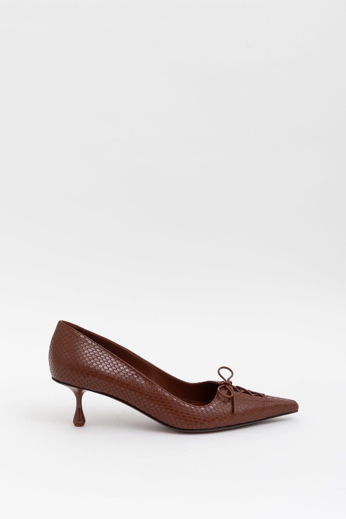 Scarlett Cognac Elaphe Printed Leather Pumps