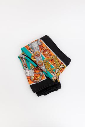Le Songe De La Licorne Printed Silk Scarf