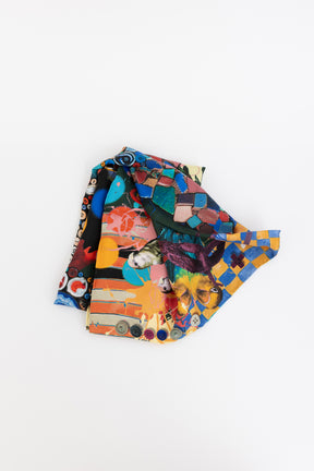 Abstract Print Silk Scarf