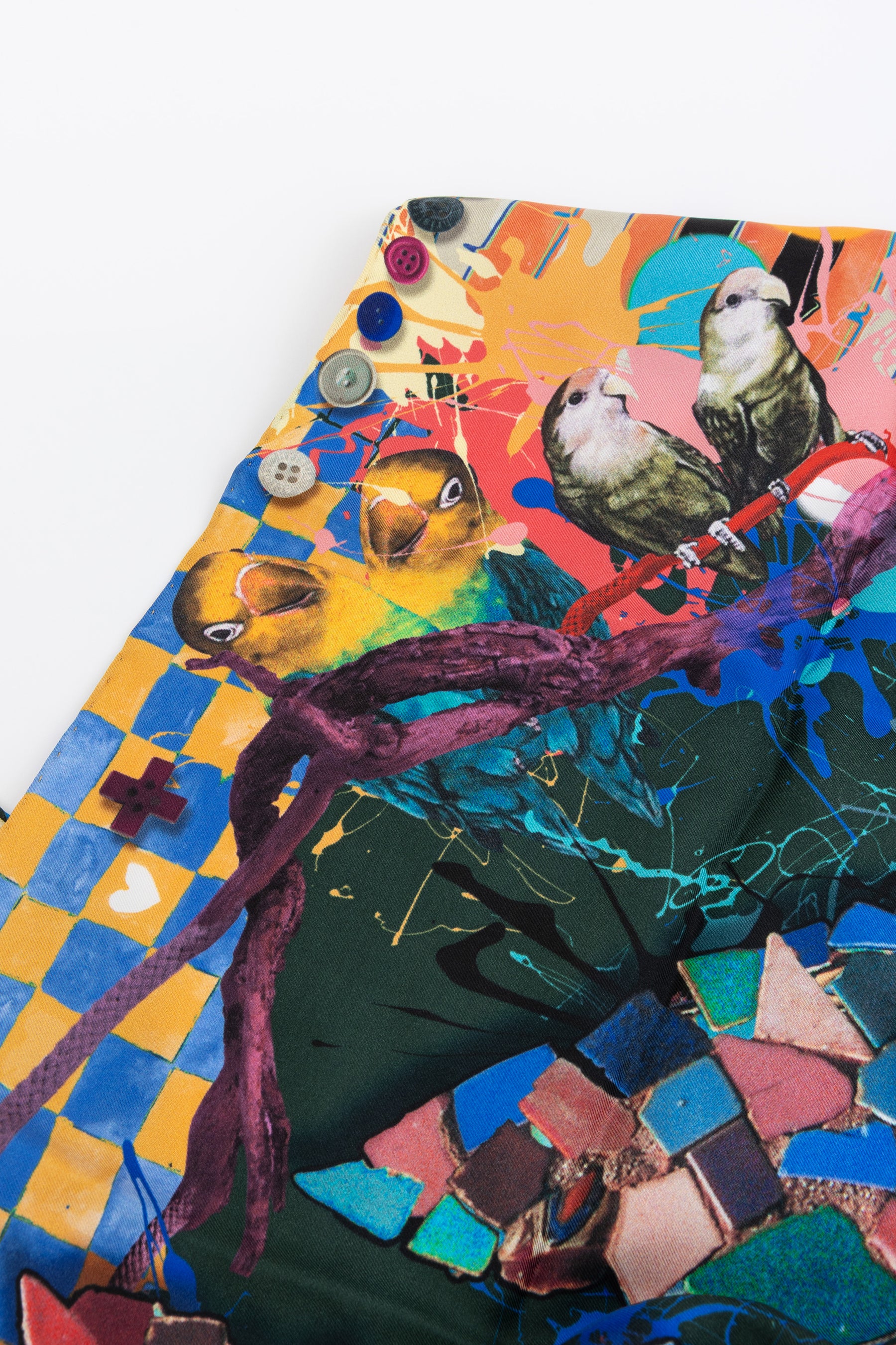 Abstract Print Silk Scarf