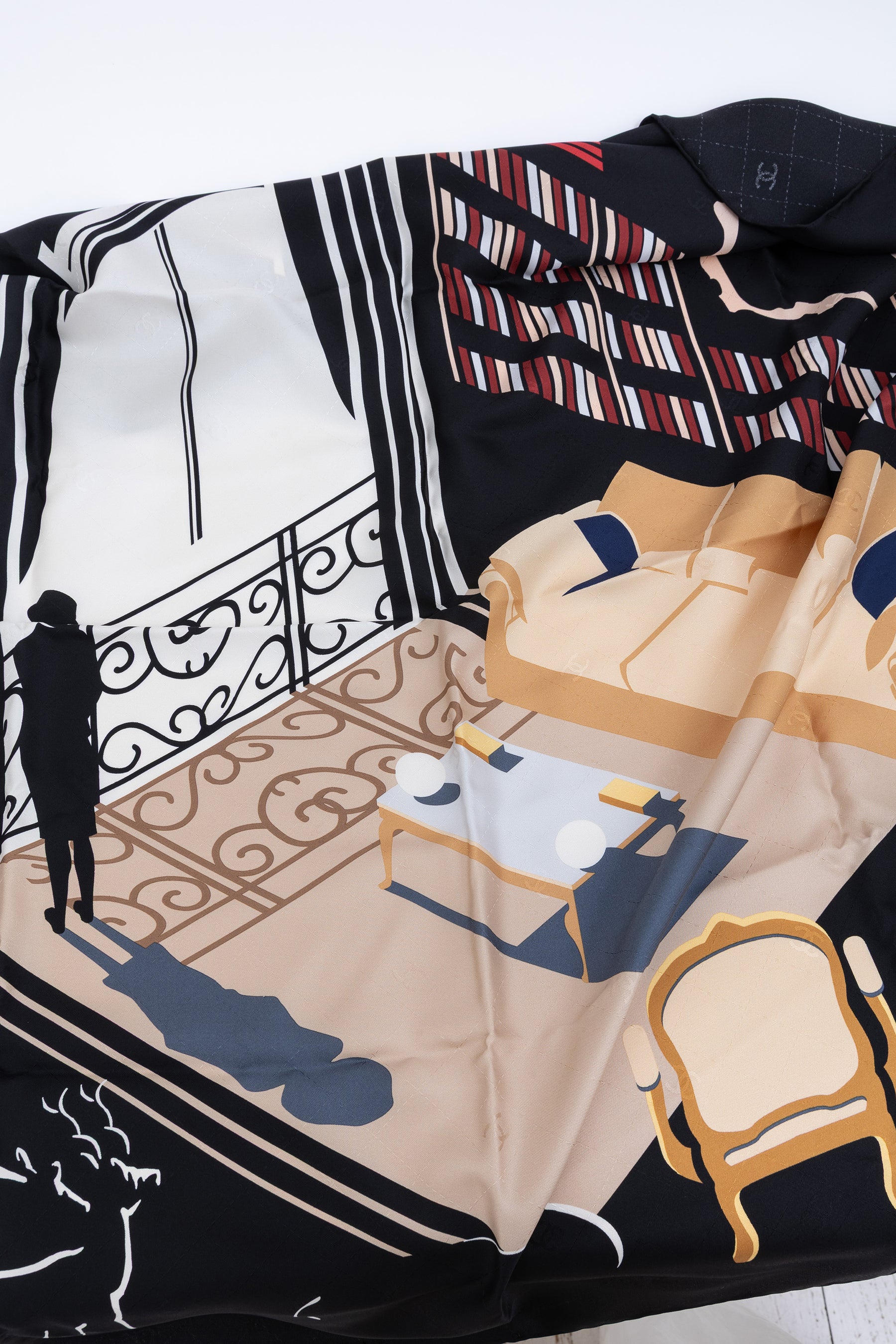 Coco's Apartment Interlocking CC Logo Scarf