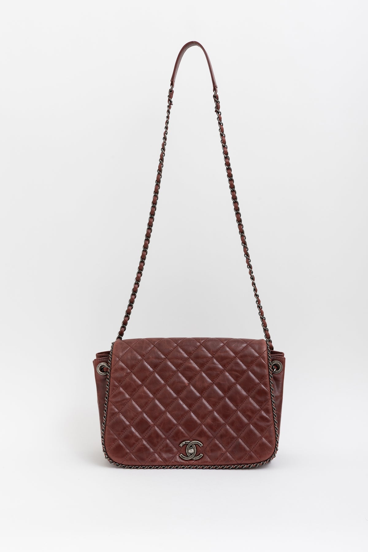 Enchained Accordion Flap Bag