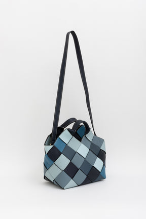 Small Surplus Woven-Leather Basket Bag