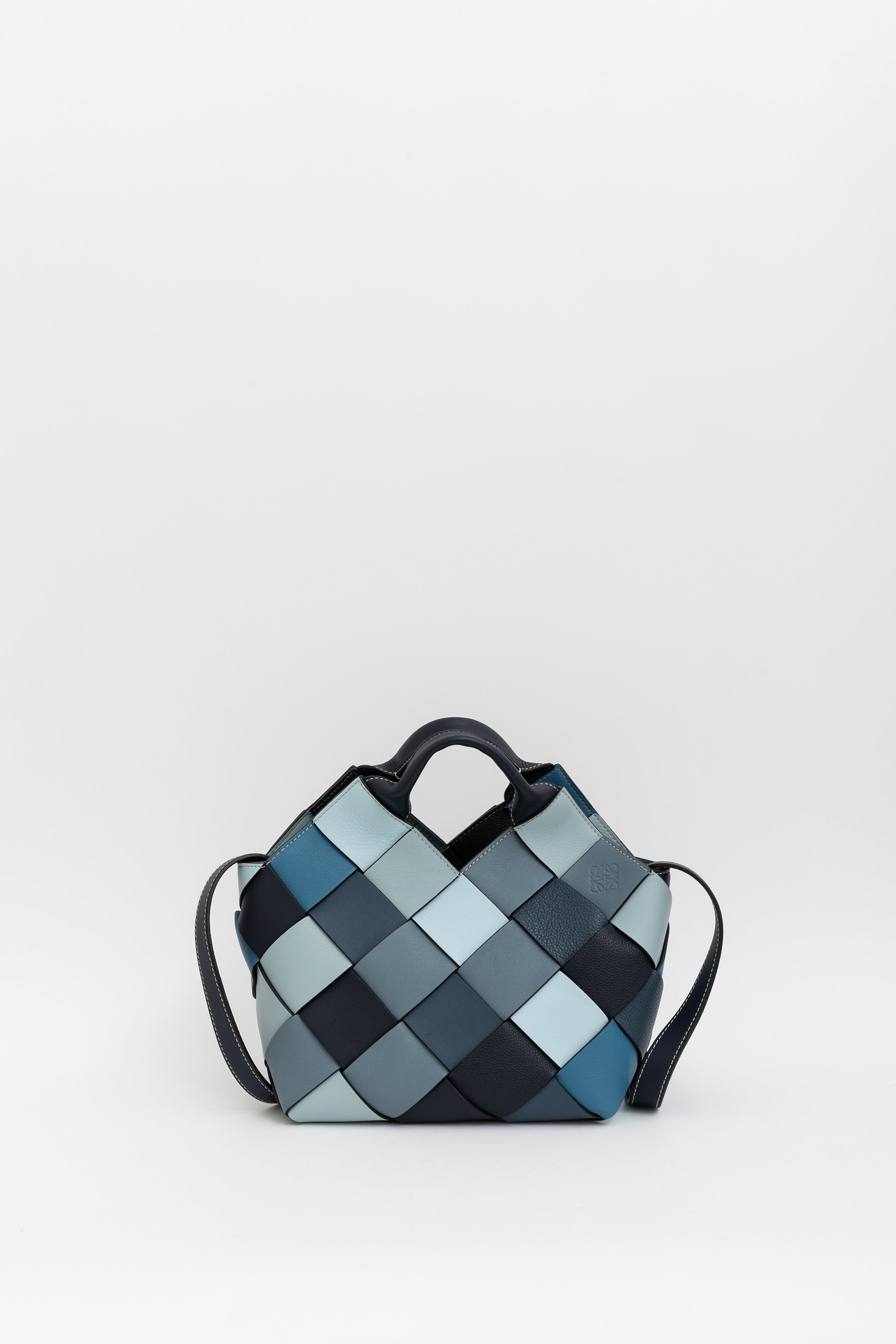 Small Surplus Woven-Leather Basket Bag