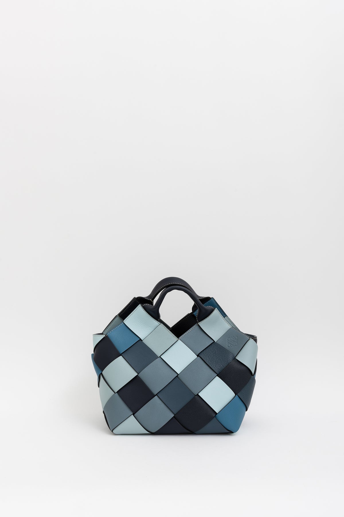 Small Surplus Woven-Leather Basket Bag