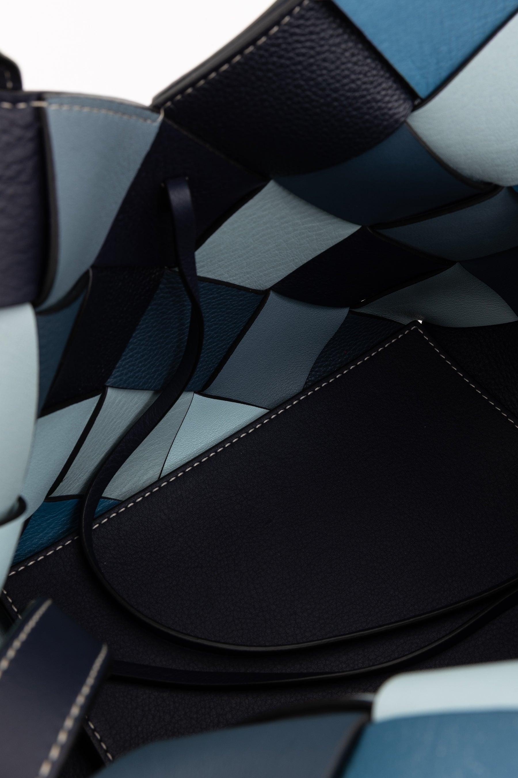 Small Surplus Woven-Leather Basket Bag
