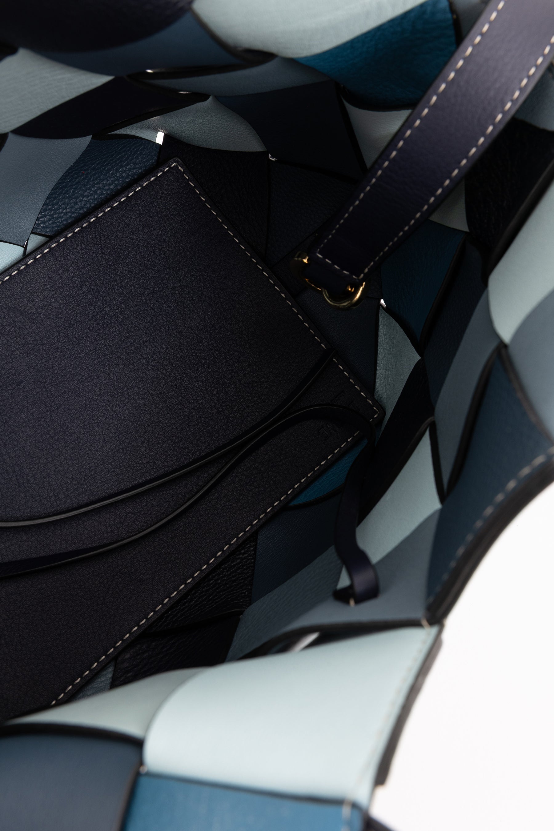 Small Surplus Woven-Leather Basket Bag