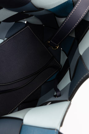 Small Surplus Woven-Leather Basket Bag