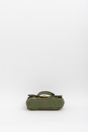 CC Chevron Canvas Patchwork Flap Bag